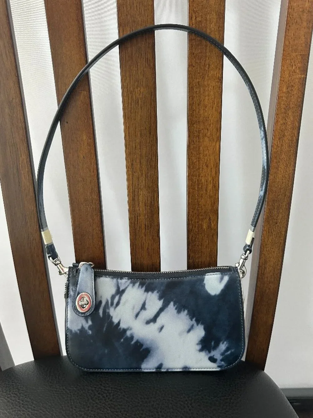 Coach Penn Midnight Navy & White Tie Dye Shoulder Bag Style #C2457-CU040 *NWT*